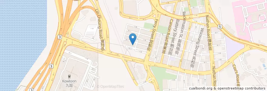 Mapa de ubicacion de 點點心 Dim Dim Sum en China, Cantão, Hong Kong, Kowloon, Novos Territórios, 油尖旺區 Yau Tsim Mong District.