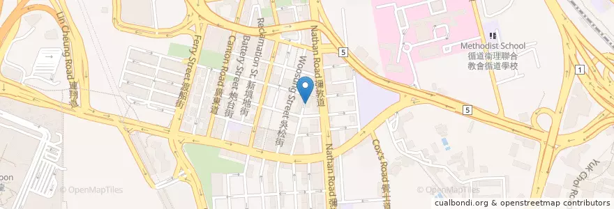 Mapa de ubicacion de Block 18 Doggie’s Noodle en China, Guangdong, Hong Kong, Kowloon, New Territories, Yau Tsim Mong District.