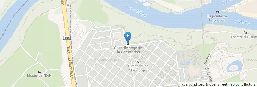 Mapa de ubicacion de Chapelle Ange-de-la-Consolation en Швейцария, Женева, Женева, Genève, Lancy.
