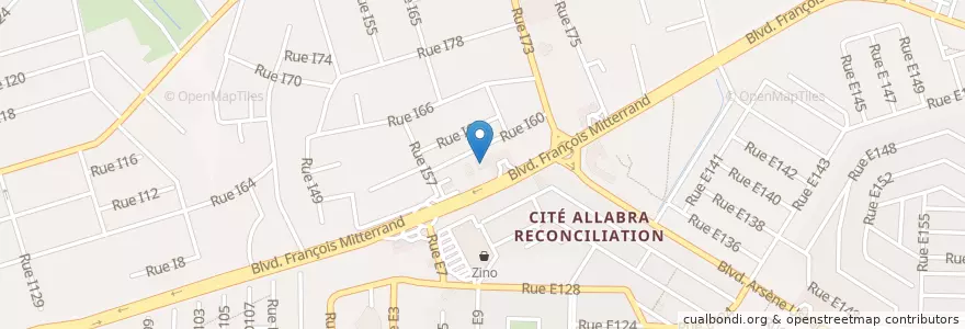 Mapa de ubicacion de Université Canadienne des Arts, des Sciences et du Management en Costa D'Avorio, Abidjan, Cocody.