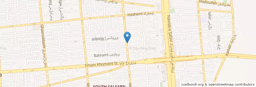 Mapa de ubicacion de Sarmayeh Bank en Iran, Tehran Province, Tehran County, Tehran, بخش مرکزی شهرستان تهران.