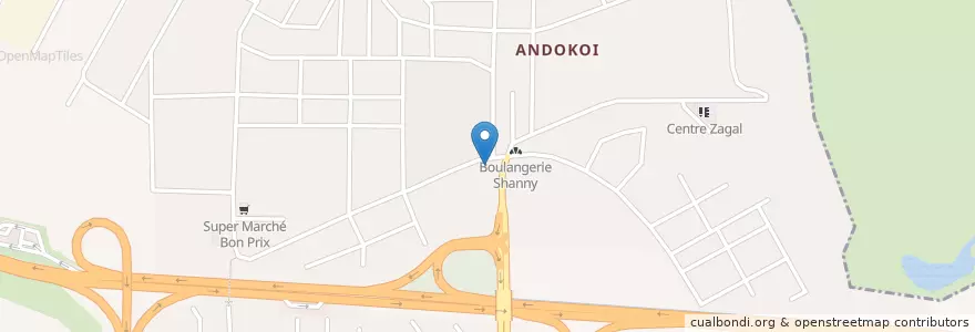 Mapa de ubicacion de Pharmacie d’Andokoi en Ivoorkust, Abidjan, Yopougon.