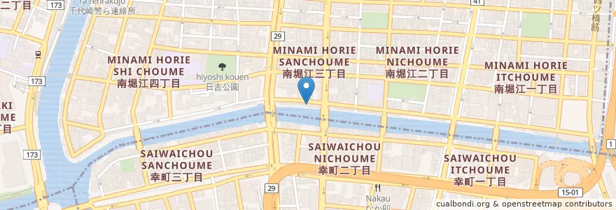 Mapa de ubicacion de P.ZONE南堀江3丁目 en 일본, 오사카부, 오사카.