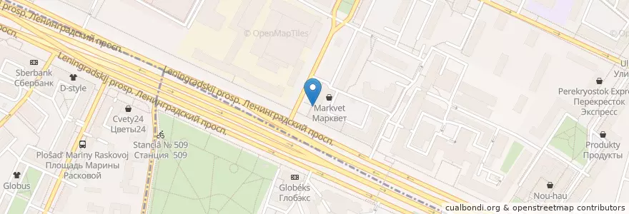 Mapa de ubicacion de Kosmo Qmar Lounge en Rusia, Distrito Federal Central, Москва, Северный Административный Округ, Район Аэропорт.