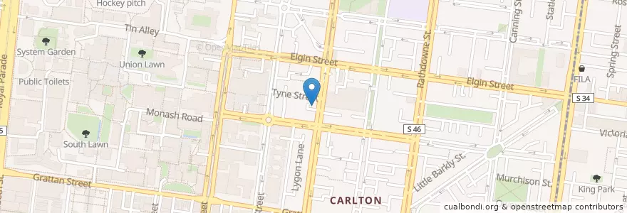 Mapa de ubicacion de Tiamo en Australië, Victoria, City Of Melbourne.