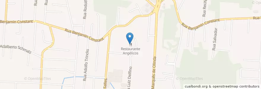 Mapa de ubicacion de Restaurante Angélicos en Brazilië, Regio Zuid, Santa Catarina, Região Geográfica Intermediária De Joinville, Microrregião De Joinville, Joinville.