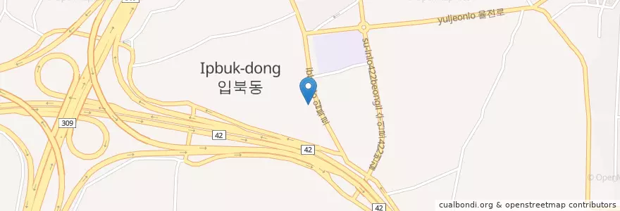 Mapa de ubicacion de 입북동주민센터 en Corée Du Sud, Gyeonggi, 수원시, 권선구.