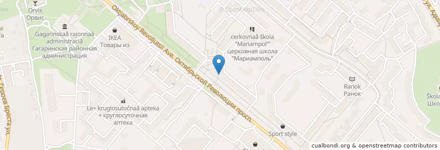 Mapa de ubicacion de медсервис en Russie, District Fédéral Du Sud, Sébastopol, Севастополь, Гагаринский Район, Гагаринский Округ.