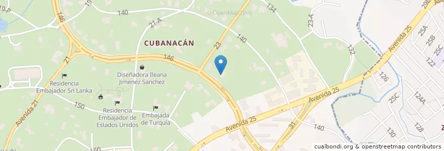 Mapa de ubicacion de Residencia del Embajador de San Vicente y las Granadinas en Küba, La Habana, Playa.