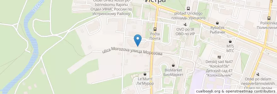 Mapa de ubicacion de Инвитро en Rusia, Distrito Federal Central, Óblast De Moscú, Городской Округ Истра.