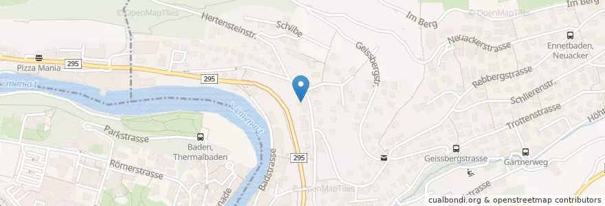 Mapa de ubicacion de Peter Federer en 瑞士, Aargau, Bezirk Baden, Ennetbaden.