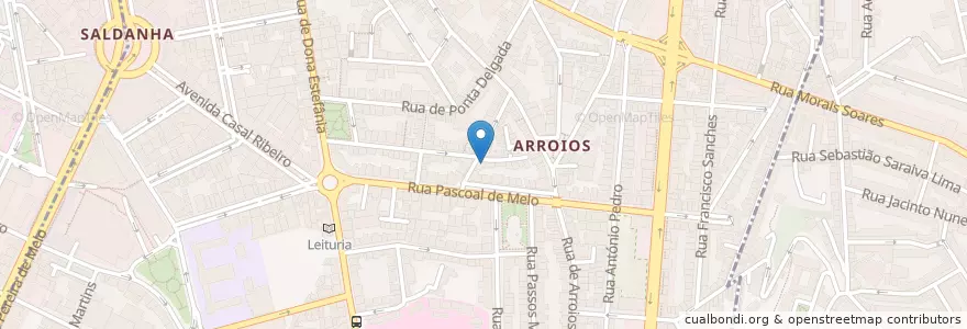 Mapa de ubicacion de Aromas e Temperos en 포르투갈, Área Metropolitana De Lisboa, Lisboa, Grande Lisboa, 리스본, Arroios.
