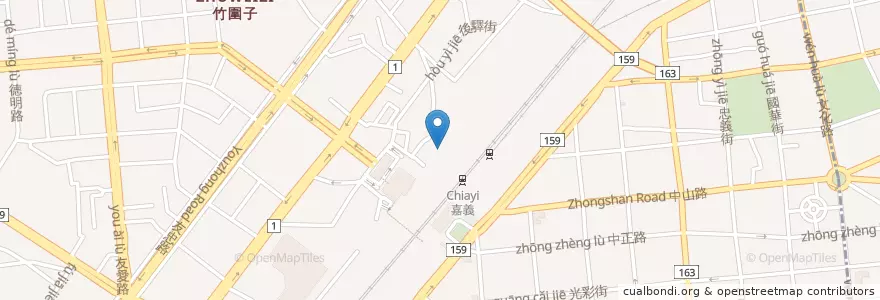 Mapa de ubicacion de Art Site of Chiayi Railway Warehouse en تايوان, مقاطعة تايوان, شيا يي, مقاطعة شياي, 西區.