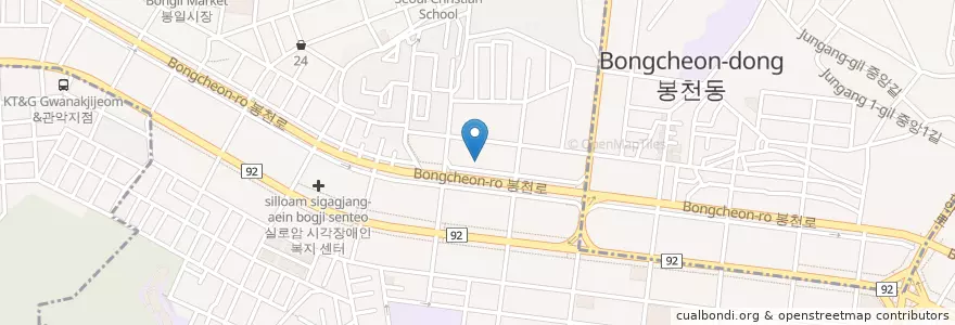 Mapa de ubicacion de 무한조개구이까까 en Corée Du Sud, Séoul, 관악구, 은천동.