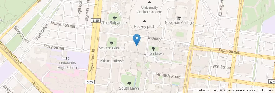 Mapa de ubicacion de Chill Out Cafe en Austrália, Victoria, City Of Melbourne.