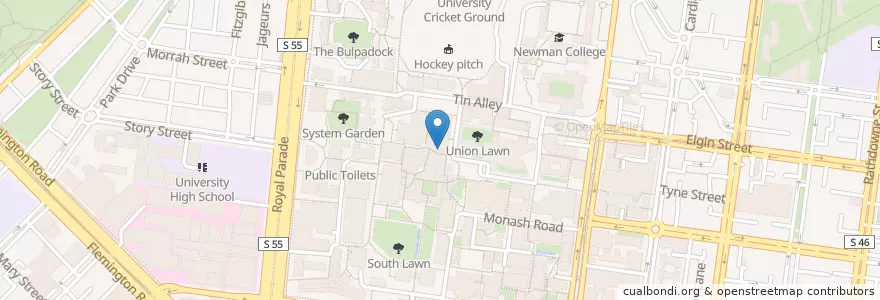 Mapa de ubicacion de Ho Ho's Canteen en Avustralya, Victoria, City Of Melbourne.