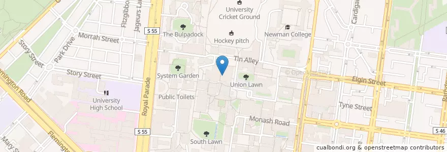 Mapa de ubicacion de Bendigo Bank en Australie, Victoria, City Of Melbourne.
