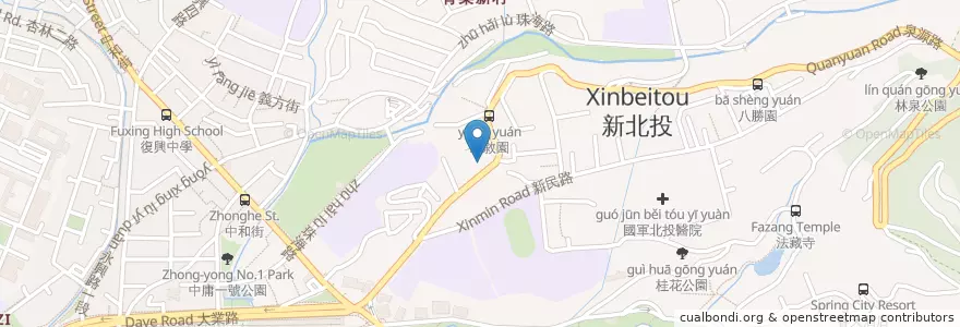 Mapa de ubicacion de 儷宴會館 en 台湾, 新北市, 台北市, 北投区.
