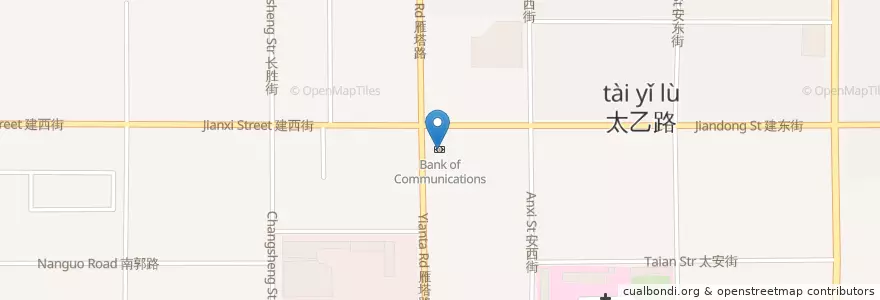Mapa de ubicacion de Bank of Communications en Cina, Shaanxi, 西安市, 碑林区 (Beilin).