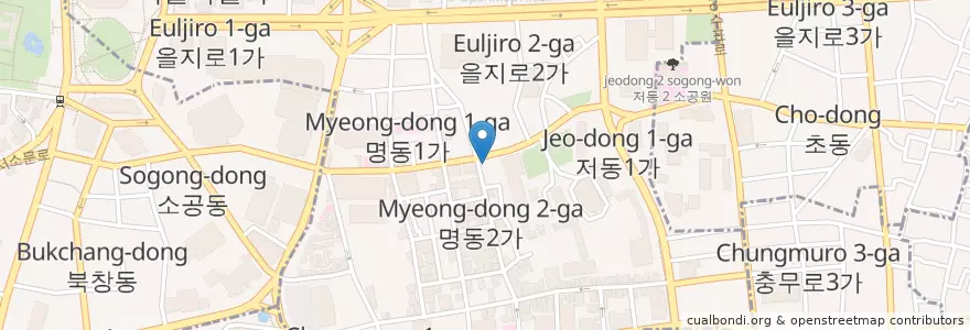 Mapa de ubicacion de Migabon restaurant en Corea Del Sud, Seul, 명동.
