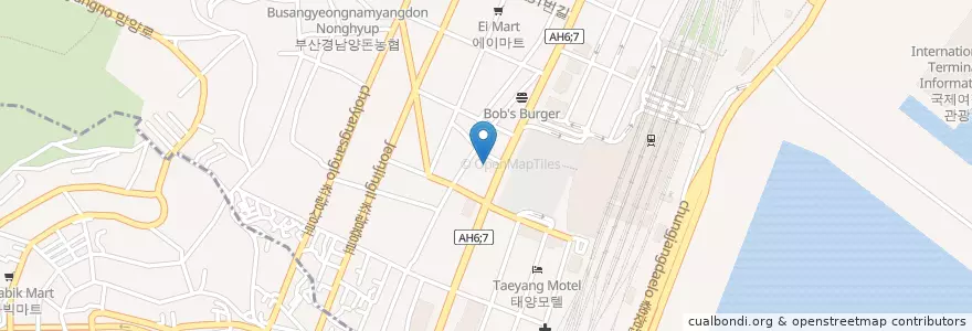 Mapa de ubicacion de 롯데리아 부산역점 en 대한민국, 부산, 동구.