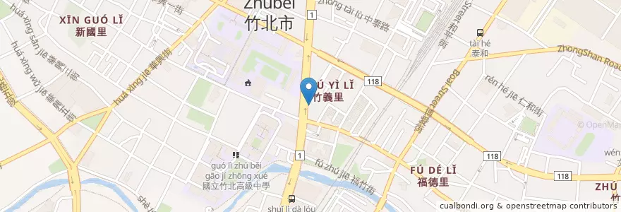 Mapa de ubicacion de 邱永和婦產科佳禾美醫 en Taiwan, 臺灣省, 新竹縣, 竹北市.