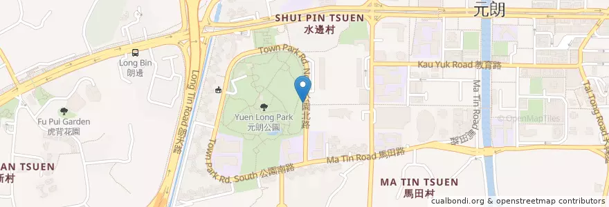 Mapa de ubicacion de 元朗公園 en 中国, 香港, 广东省, 新界, 元朗區.