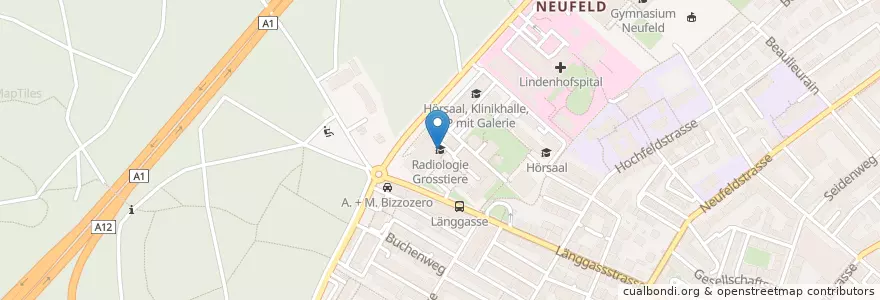 Mapa de ubicacion de Radiologie Grosstiere en Schweiz/Suisse/Svizzera/Svizra, Bern/Berne, Verwaltungsregion Bern-Mittelland, Verwaltungskreis Bern-Mittelland, Bern.
