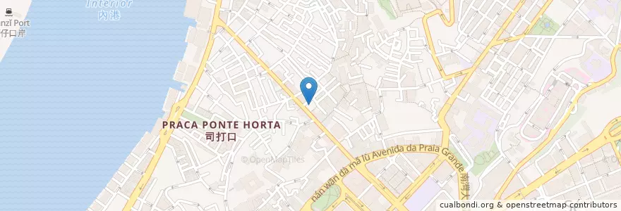 Mapa de ubicacion de 三街會館 Templo Sam Kai Vui Kun en 中国, マカオ, 広東省, 澳門市, 珠海市, 香洲区.