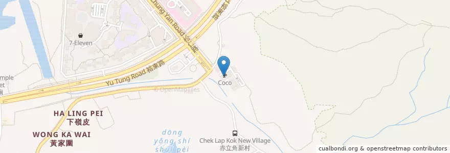 Mapa de ubicacion de Coco en China, Hong Kong, Cantão, Novos Territórios, 離島區 Islands District.