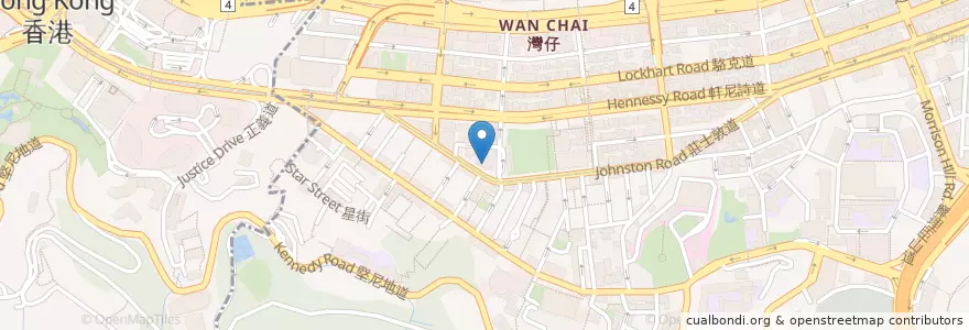 Mapa de ubicacion de Kelly's cape bop en China, Guangdong, Hongkong, Hong Kong Island, New Territories, 灣仔區 Wan Chai District.