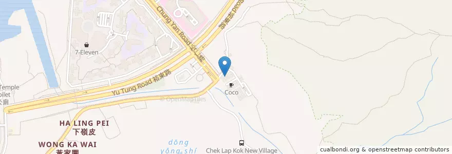 Mapa de ubicacion de 龍發菜館 en 중국, 홍콩, 광둥성, 신제, 離島區 Islands District.