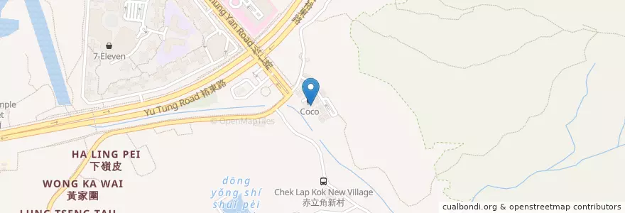 Mapa de ubicacion de 天廚菜館 en China, Hong Kong, Cantão, Novos Territórios, 離島區 Islands District.