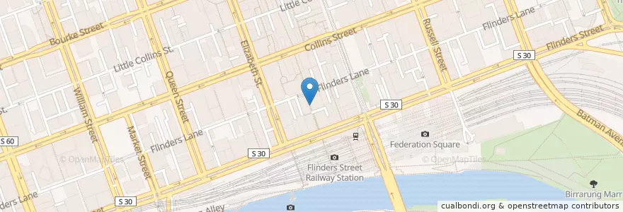 Mapa de ubicacion de Degraves Street en Australië, Victoria, City Of Melbourne.