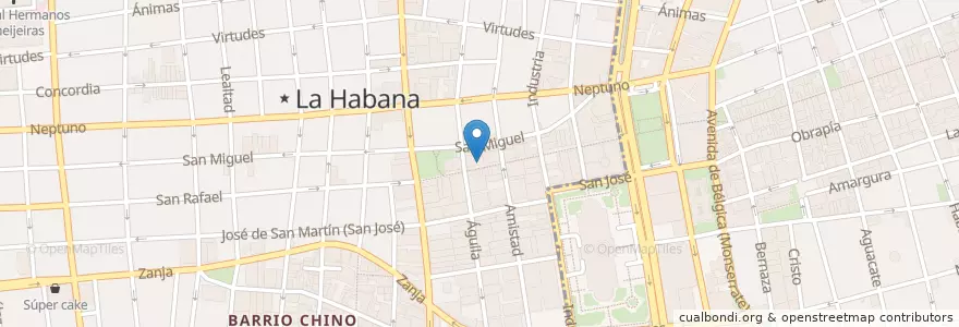 Mapa de ubicacion de el Cubanito en 古巴, La Habana, Centro Habana.