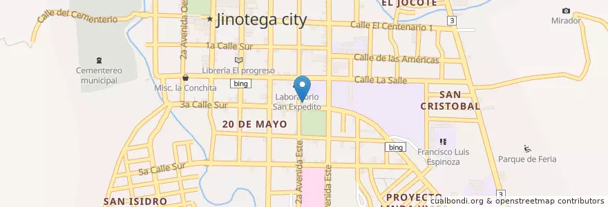 Mapa de ubicacion de Gas Central en 니카라과, Jinotega, Jinotega (Municipio).