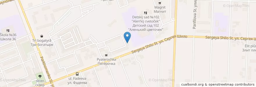 Mapa de ubicacion de Матроскин en Russie, District Fédéral Du Sud, Ростовская Область, Городской Округ Таганрог.
