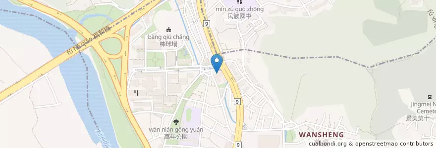 Mapa de ubicacion de 亞米幸福料理 en 台湾, 新北市, 台北市, 文山区.