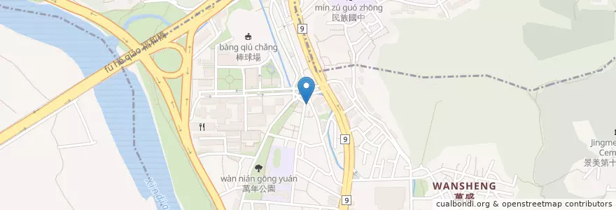 Mapa de ubicacion de 新四海豆漿 en تايوان, تايبيه الجديدة, تايبيه, 文山區.