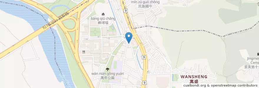 Mapa de ubicacion de HambDas en Taïwan, Nouveau Taipei, Taipei, District De Wenshan.