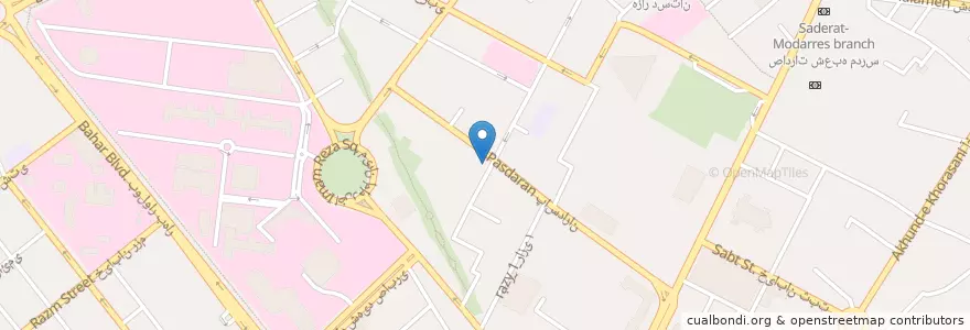 Mapa de ubicacion de بانک ملی en ایران, استان خراسان رضوی, شهرستان مشهد, مشهد, بخش مرکزی شهرستان مشهد.