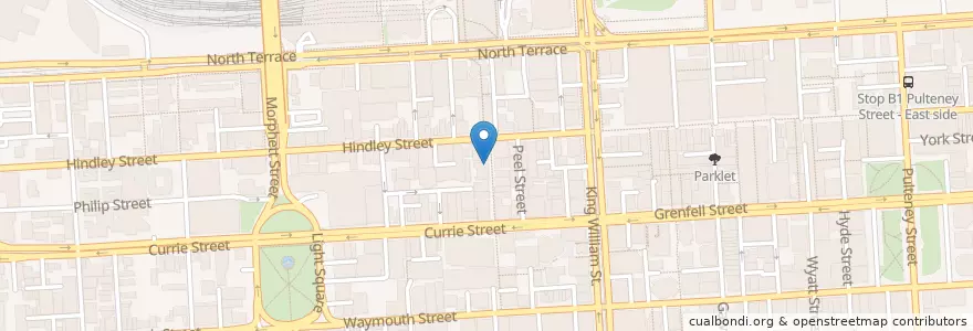 Mapa de ubicacion de The Corner Bistrot en Australia, Australia Meridional, Adelaide, Adelaide City Council.