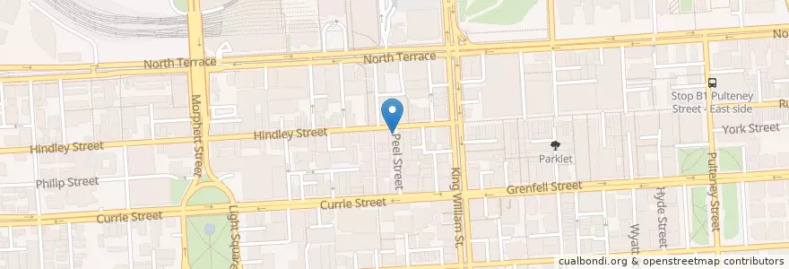 Mapa de ubicacion de Bia Om Bar en Austrália, Austrália Meridional, Adelaide, Adelaide City Council.