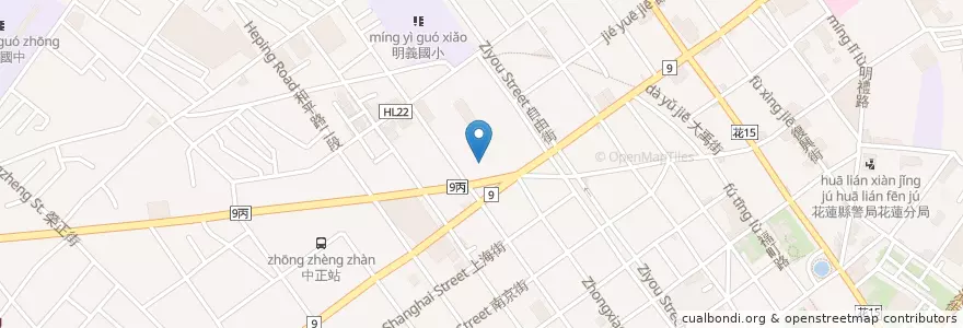 Mapa de ubicacion de Andante安棠德 en 타이완, 타이완성, 화롄현, 화롄 시.