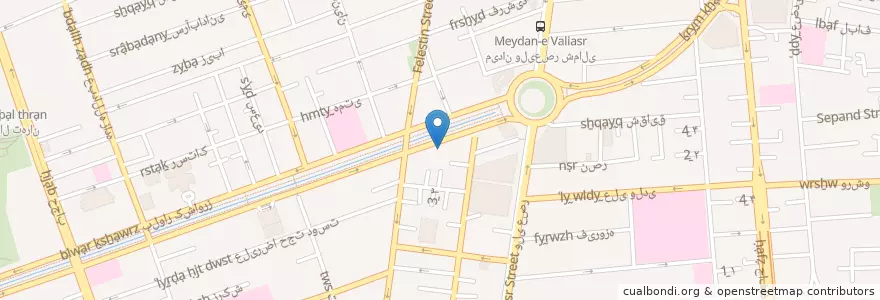 Mapa de ubicacion de بانک آینده en 이란, 테헤란, شهرستان تهران, 테헤란, بخش مرکزی شهرستان تهران.