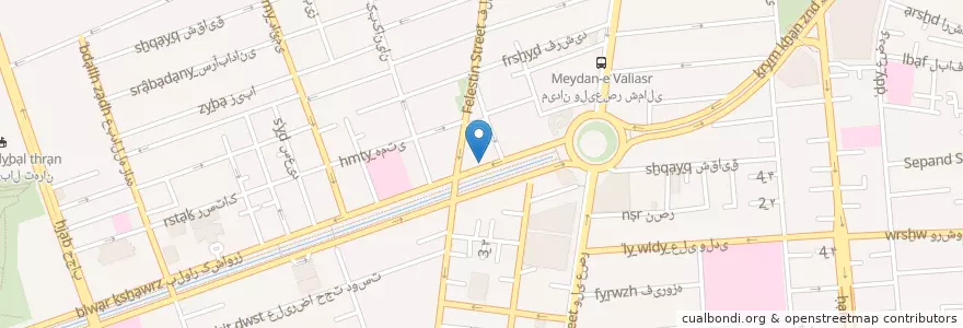 Mapa de ubicacion de بانک قوامین en ایران, استان تهران, شهرستان تهران, تهران, بخش مرکزی شهرستان تهران.