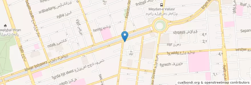 Mapa de ubicacion de بانک کارآفرین en ایران, استان تهران, شهرستان تهران, تهران, بخش مرکزی شهرستان تهران.