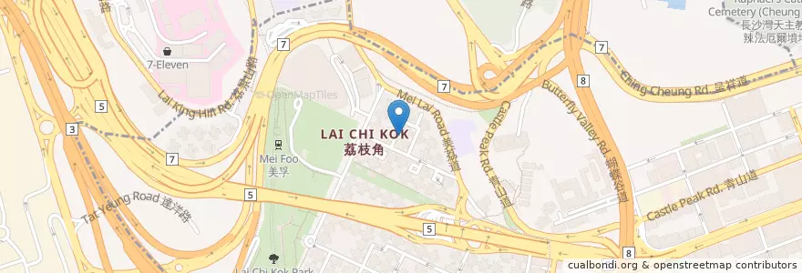 Mapa de ubicacion de 友樂亭居酒屋 en 中国, 广东省, 香港, 九龍, 新界, 深水埗區.