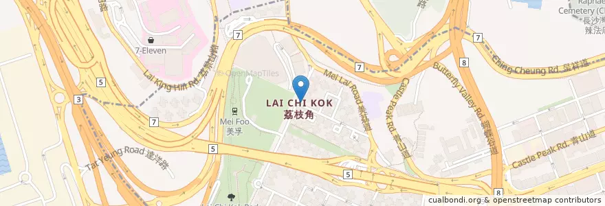 Mapa de ubicacion de 美心MX en 中国, 广东省, 香港, 九龍, 新界, 深水埗區.
