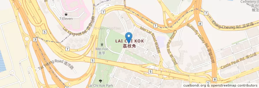 Mapa de ubicacion de 景村雲南米線 en China, Provincia De Cantón, Hong Kong, Kowloon, Nuevos Territorios, 深水埗區 Sham Shui Po District.